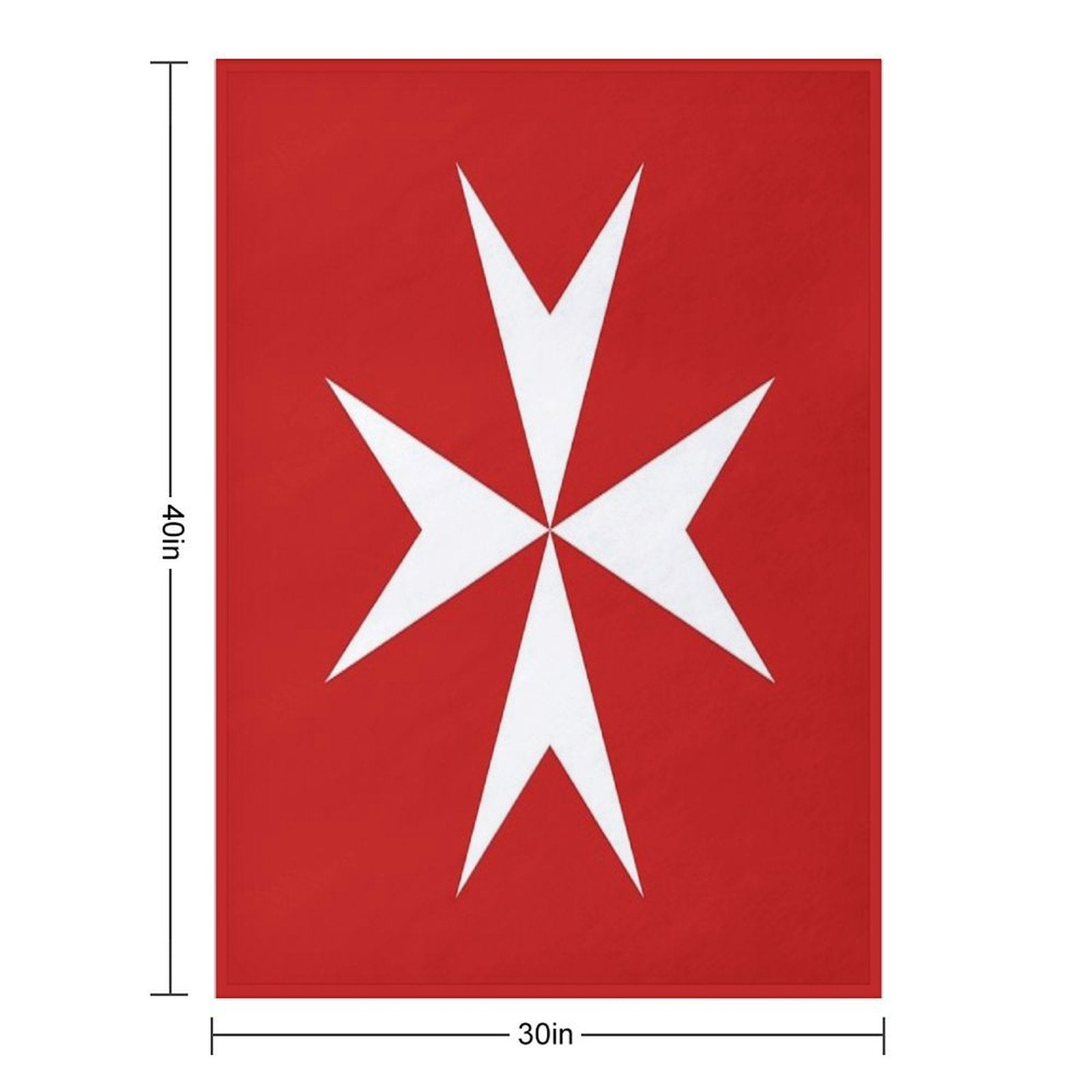 Maltese Cross Flag T-Shirt Plush Throw Blanket