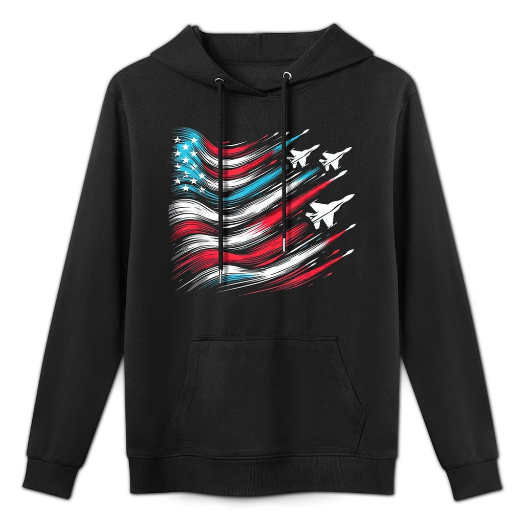 4th of July Jet American Patriotic USA for Men Boys All-Day Comfort Hoodie