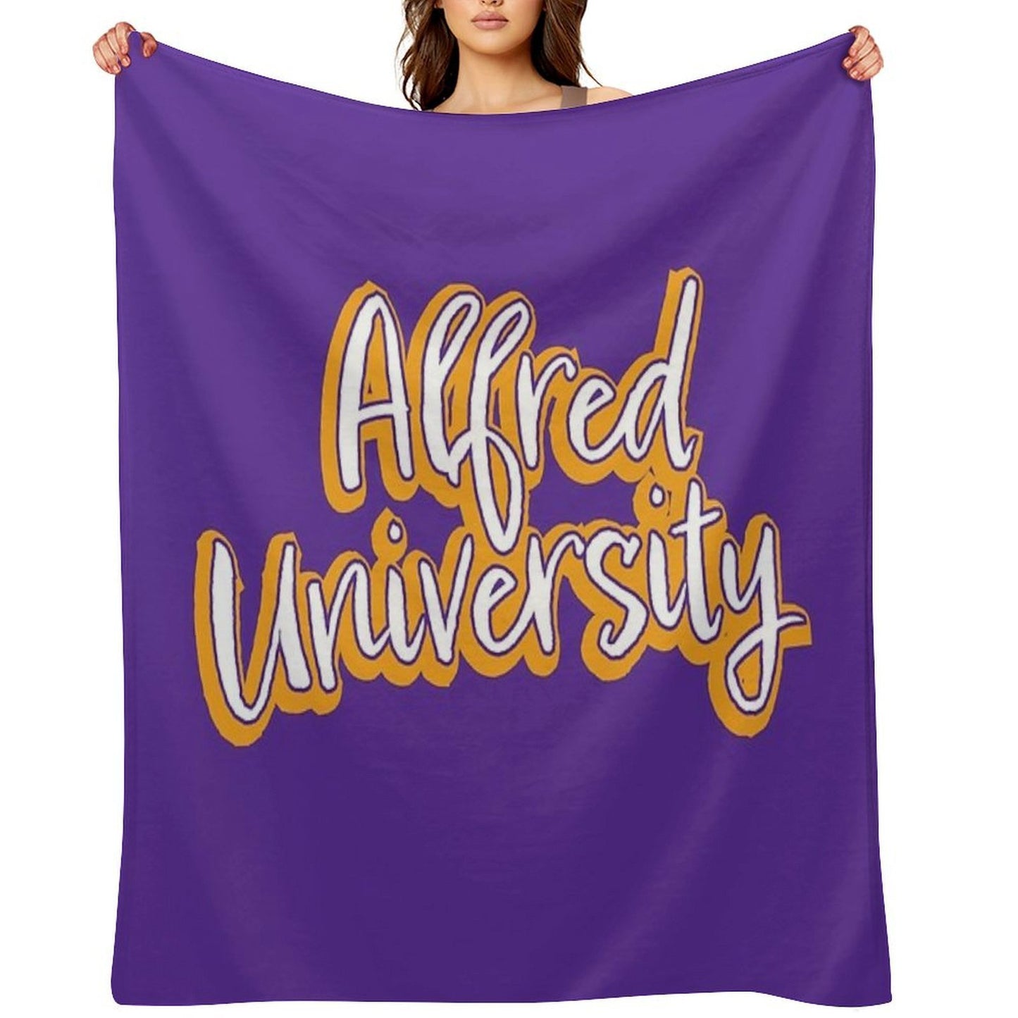 Alfred University Saxons Sustainable Throw Blanket