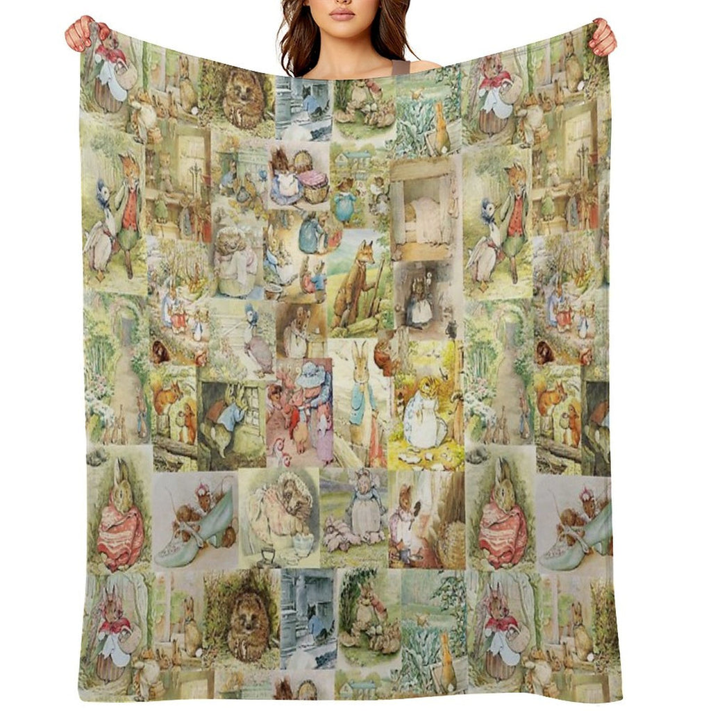 Beatrix Potter Collage Versatility Throw Blanket