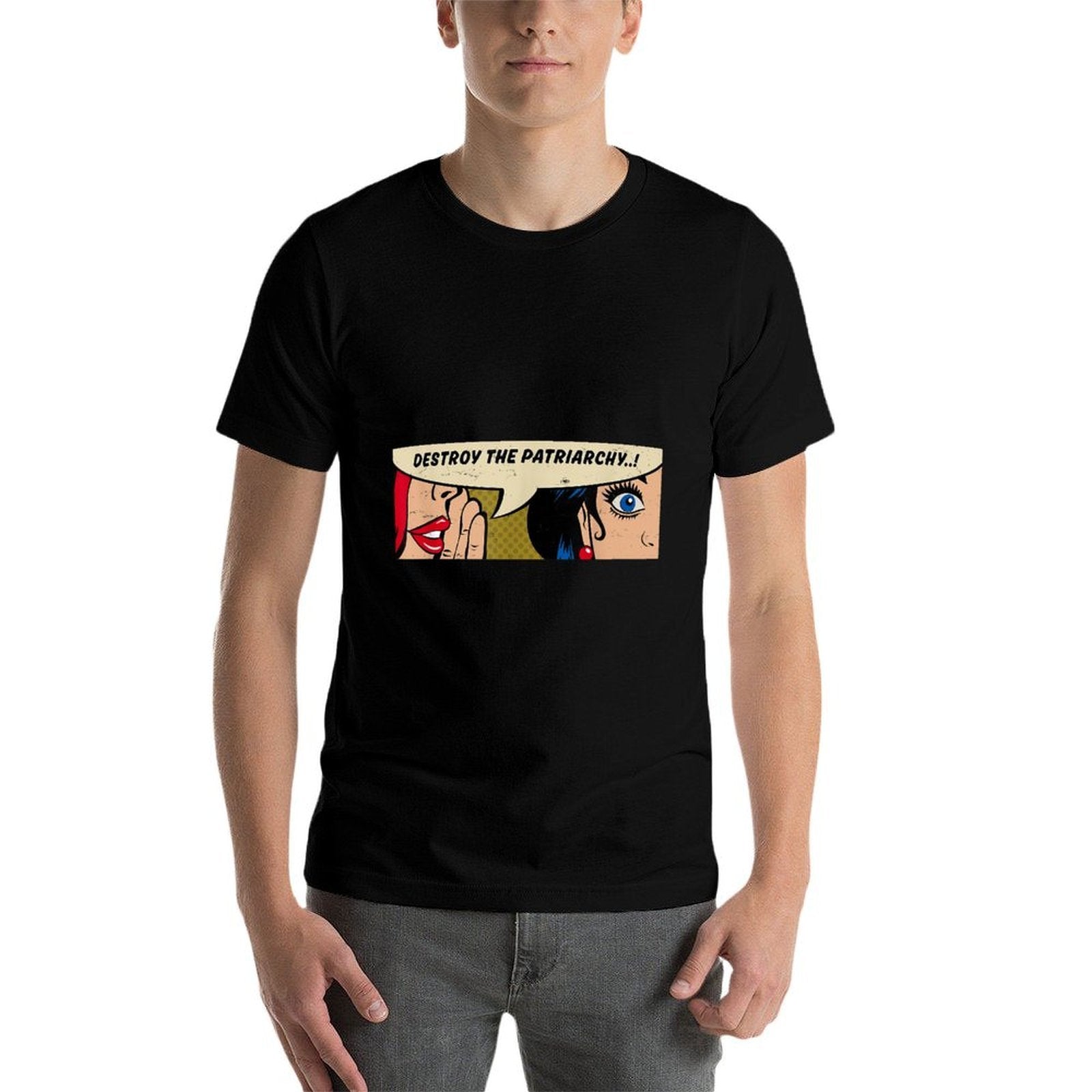 Destroy The Patriarchy - Women Whispering - Feminist Pop Art  High-quality Stitching T-Shirt