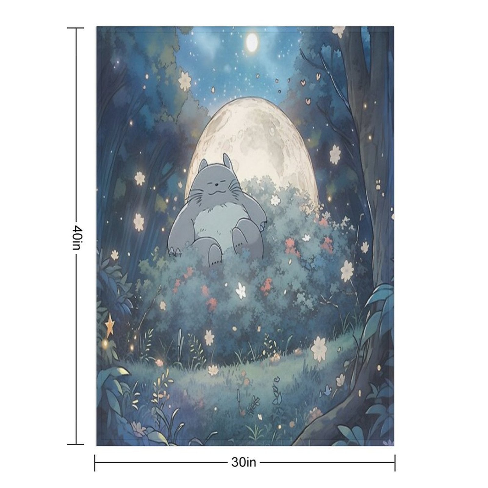 Explore The Enchanting World of My Neighbor Totoro XI Original Art And Illustrations Online Travel-friendly Throw Blanket