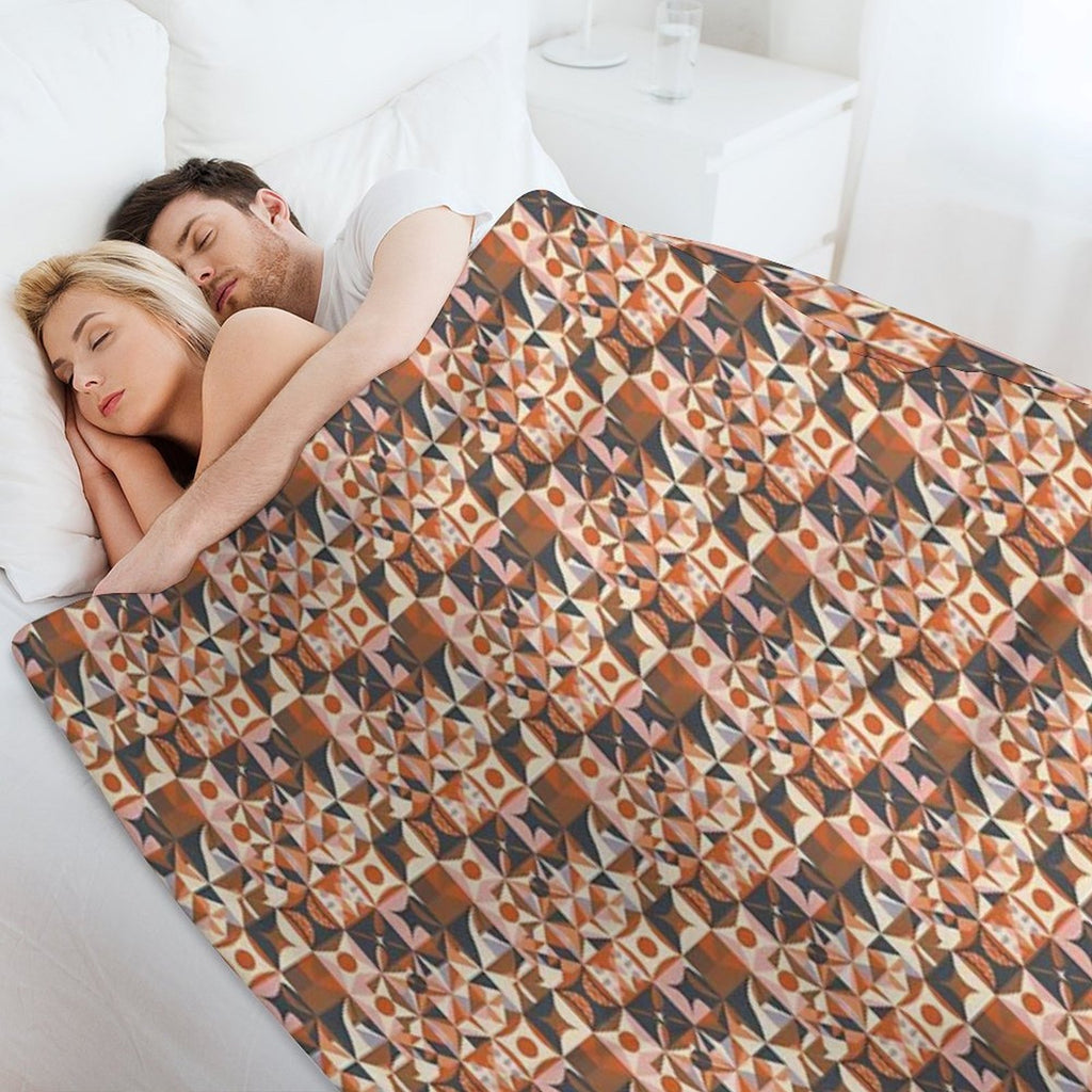 Muted Autumn  Soft Autumn Pattern, Skin-tone Matching, Personal Color Analysis, PCA, Geometric Abstract Quick-dry Throw Blanket