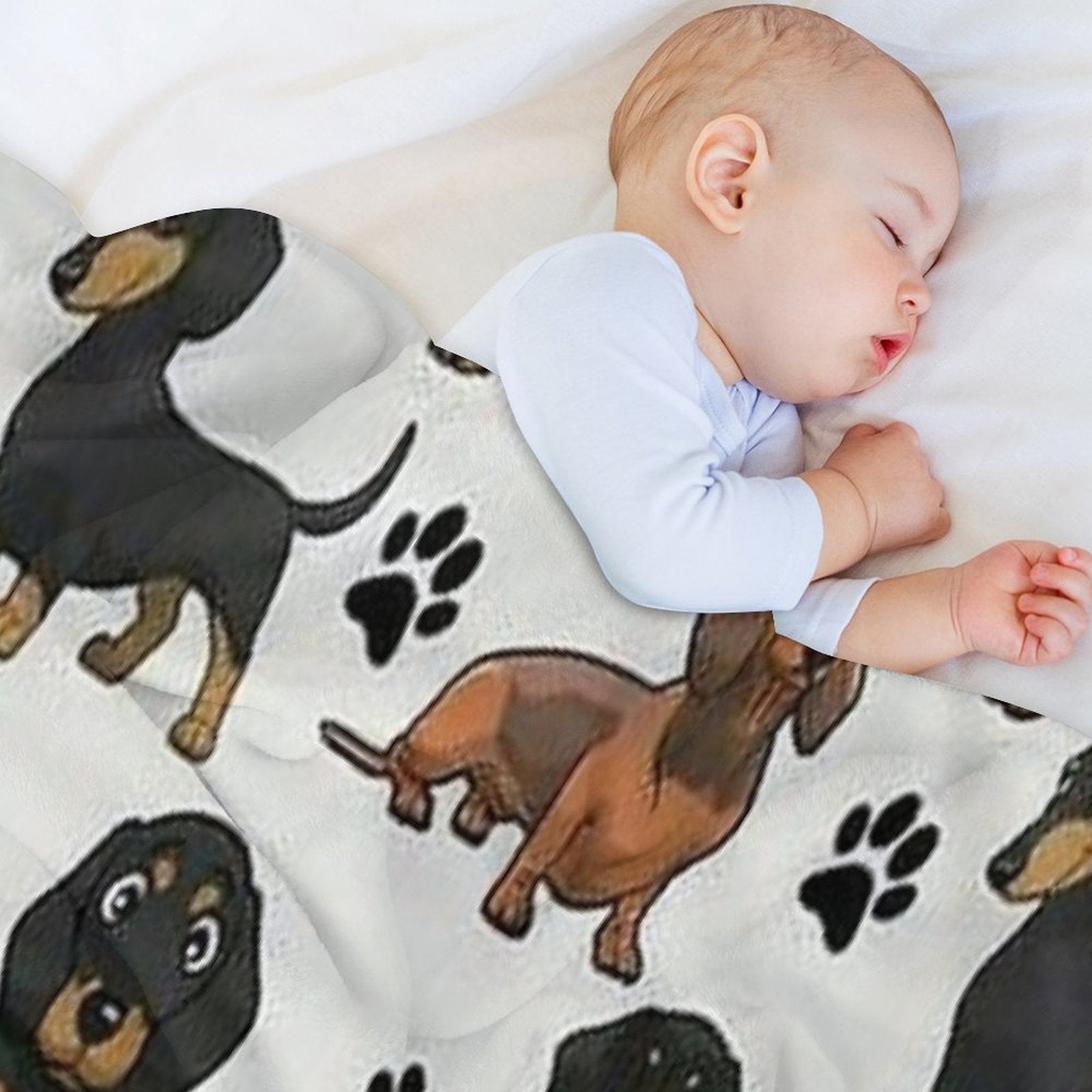 Dachshund Dog Cartoons Cute Travel-friendly Throw Blanket