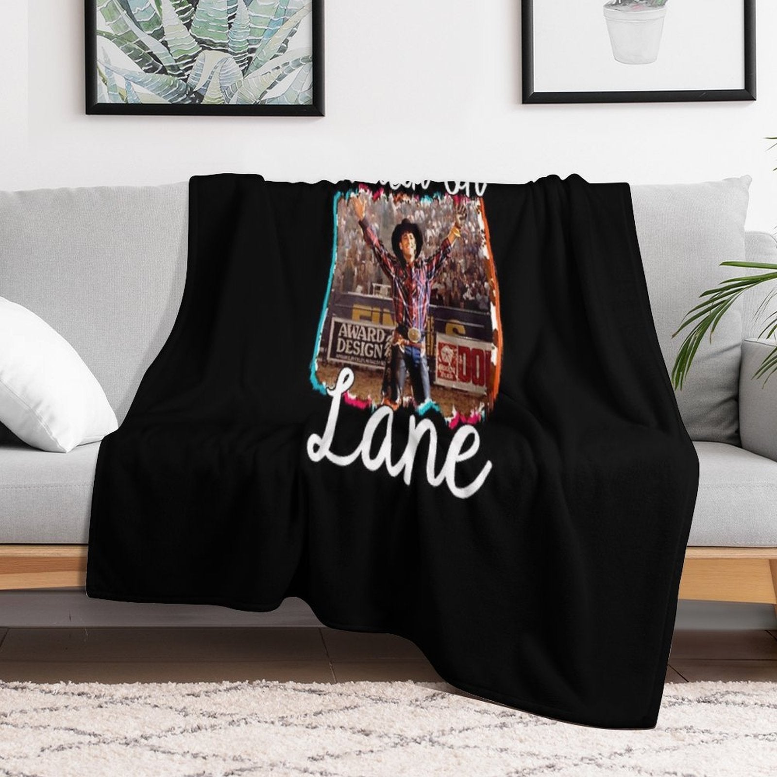 Waitin on Lane Funny Cute 8 Seconds Cowboy Cowgirl Rodeo Bull Rider Riding Frost Movie Gift Country Comfort Throw Blanket