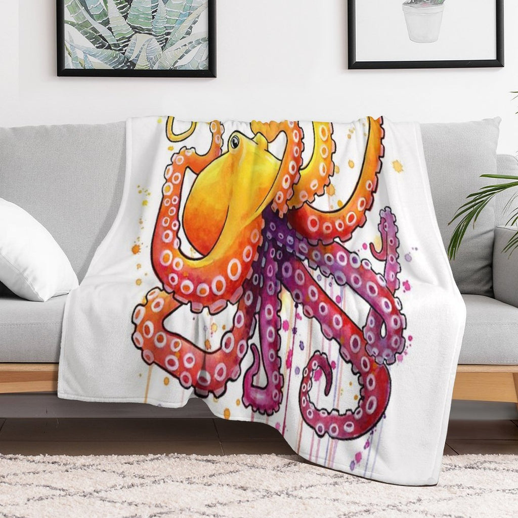 Octopus Sunrise Multi-functional Throw Blanket