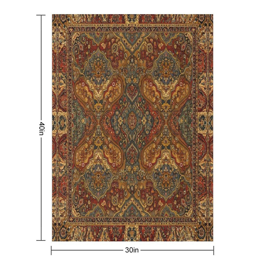Persian Rug Boho Carpet, Tapestry, Jacquees, Bohemian Velvety-soft Throw Blanket