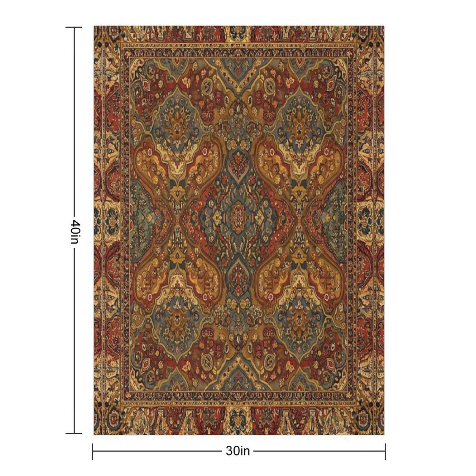 Persian Rug Boho Carpet, Tapestry, Jacquees, Bohemian Velvety-soft Throw Blanket