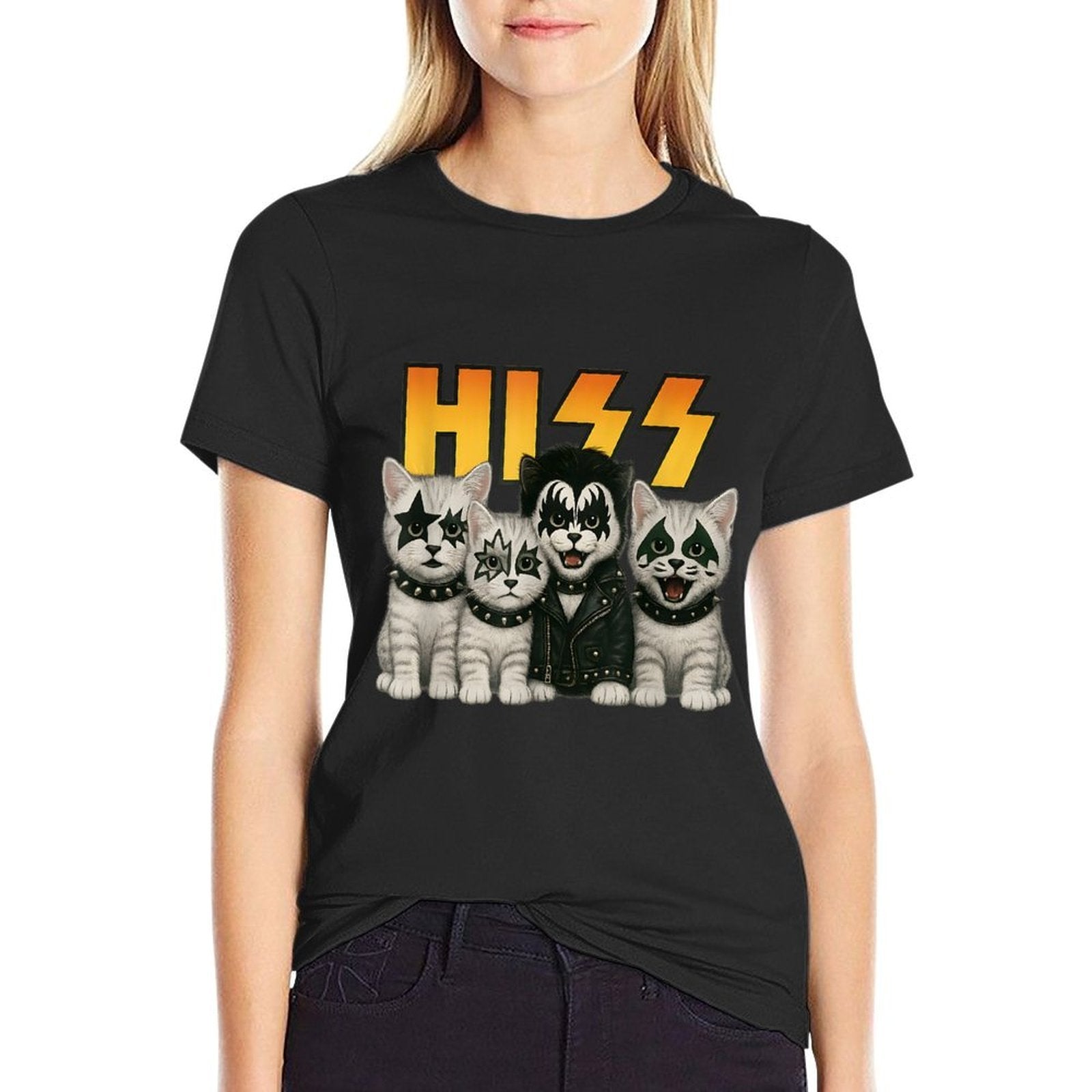 Cute Hiss Cats Rock Kittens Kitty Rocking Music Cat Lovers  Soft T-Shirt