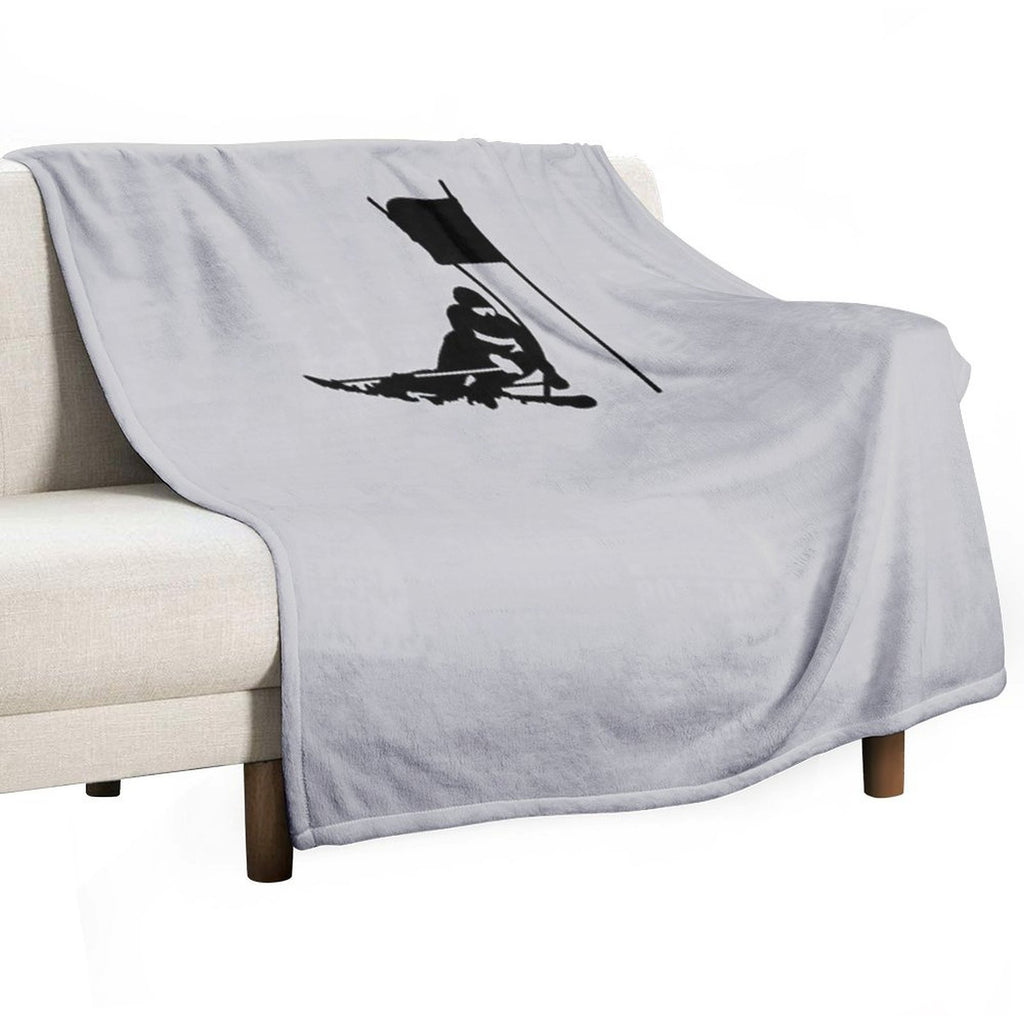 Skier Plush Throw Blanket