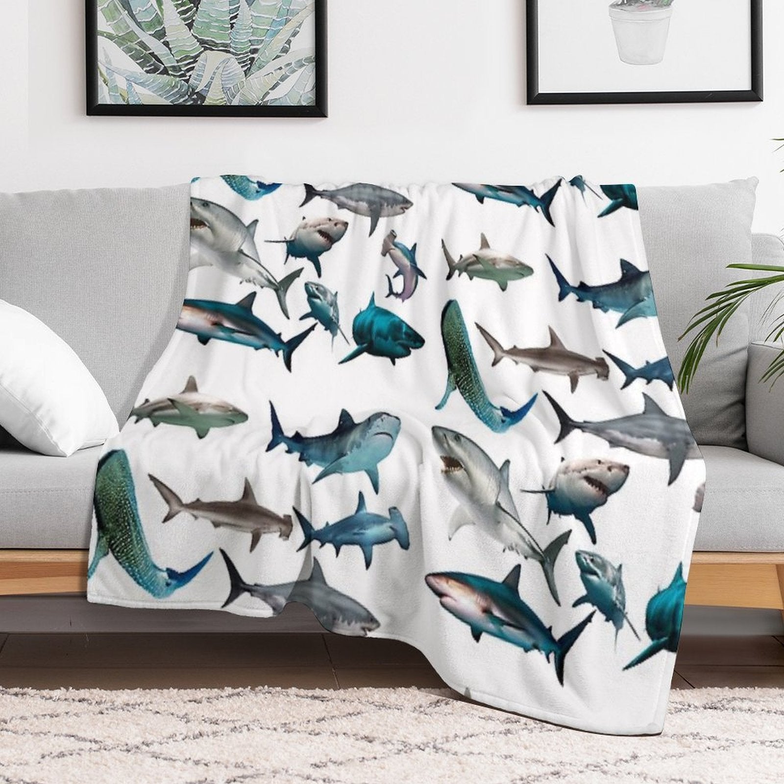 Sharks Easy Care Throw Blanket