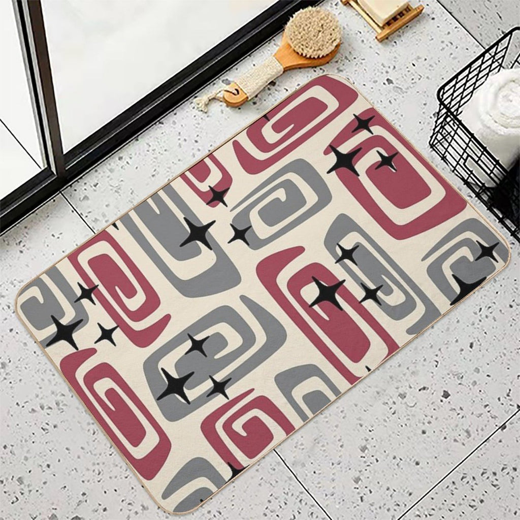 Retro Mid Century Modern Abstract 549  Absorbent Bath Mat