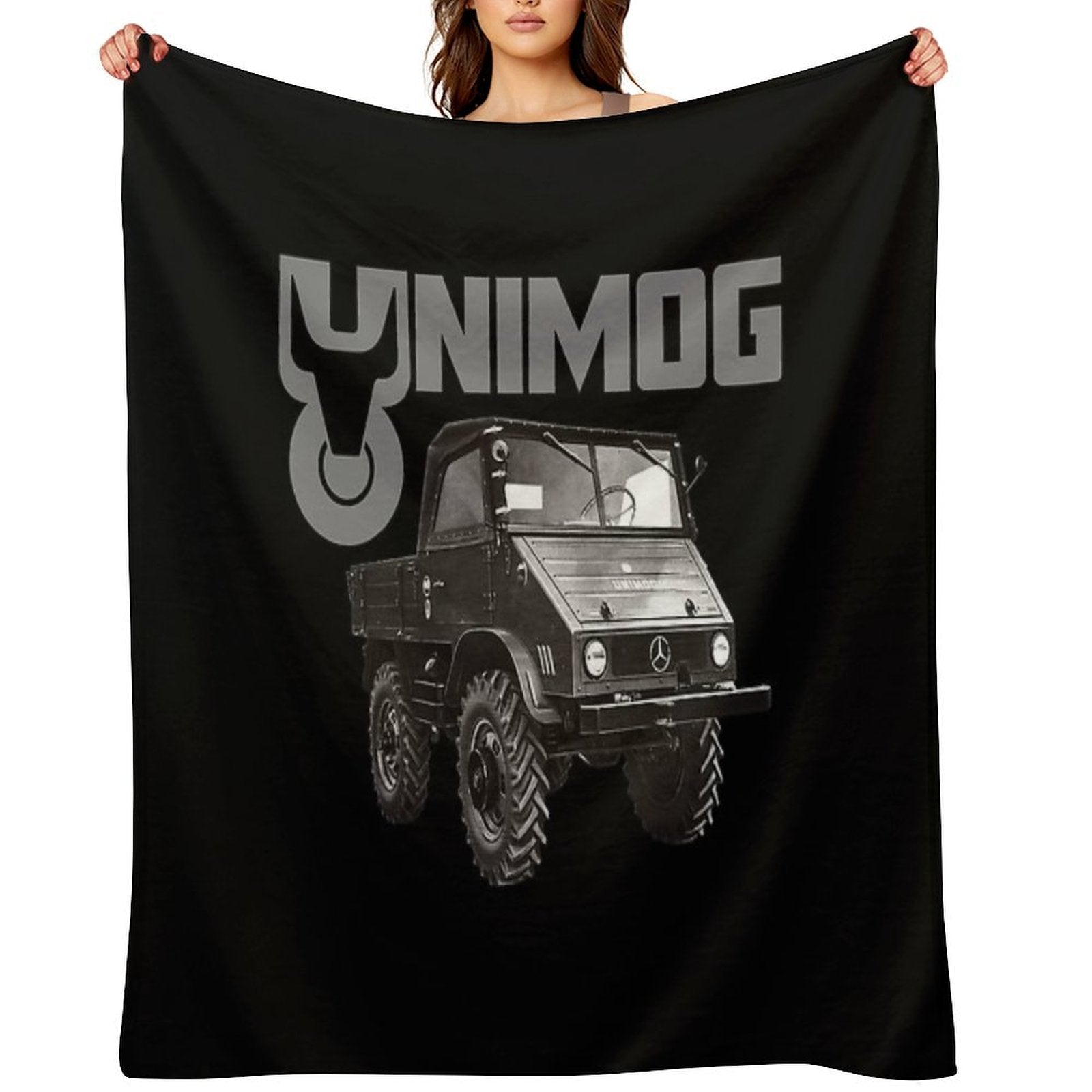 UNIMOG Oldschool (on Black) Comfort Throw Blanket