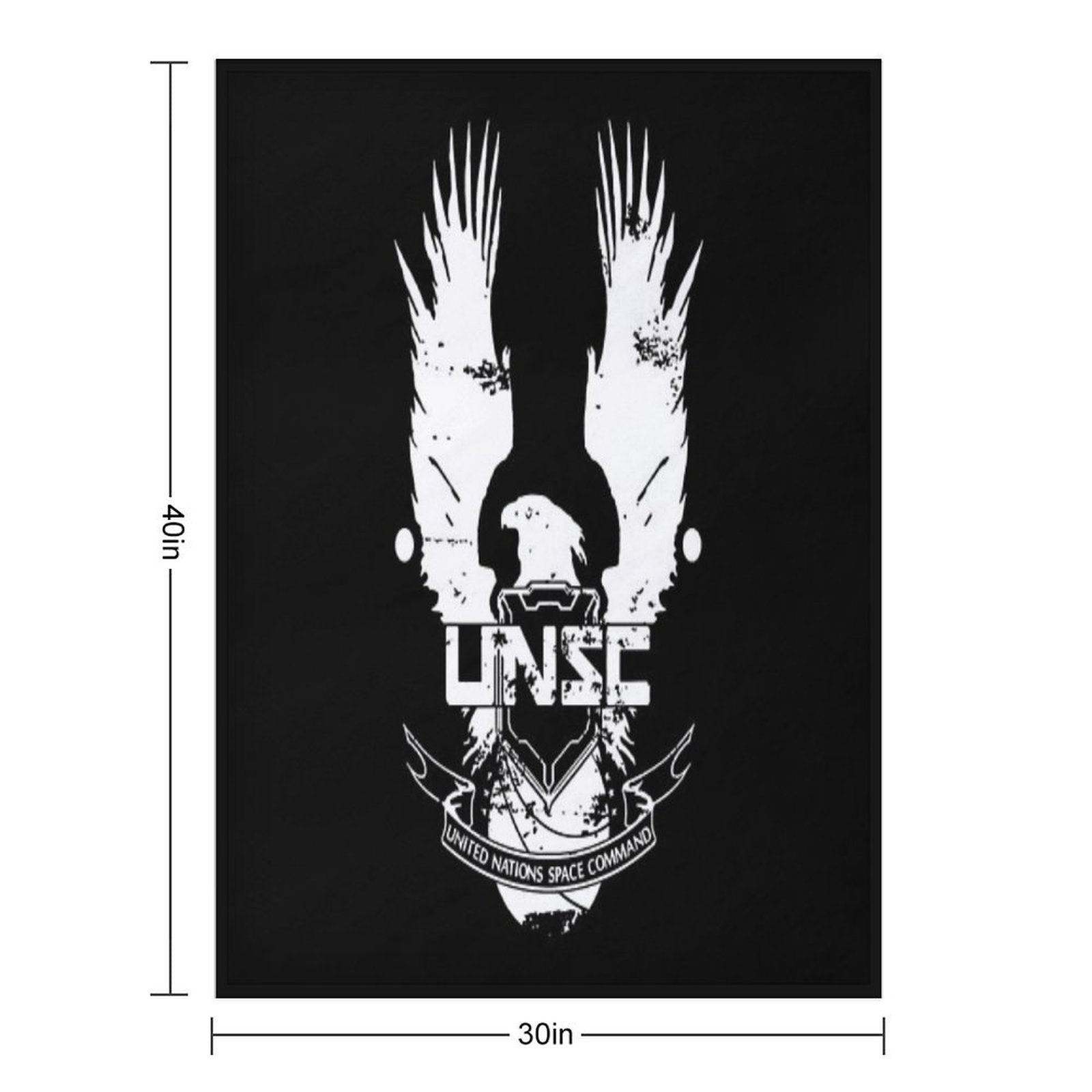 Halo UNSC Worn Logo High Quality Plush Throw Blanket