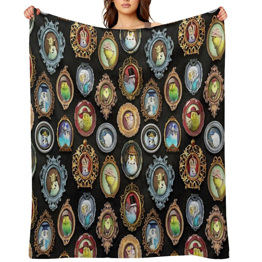 Budgies in Hats Quick-dry Throw Blanket