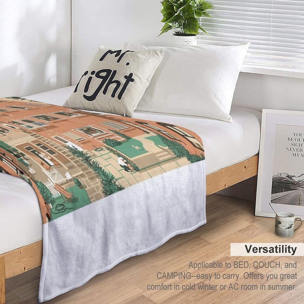 Travel Posters - Hitchcock's Rear Window - Greenwitch Village New York Sustainable Throw Blanket