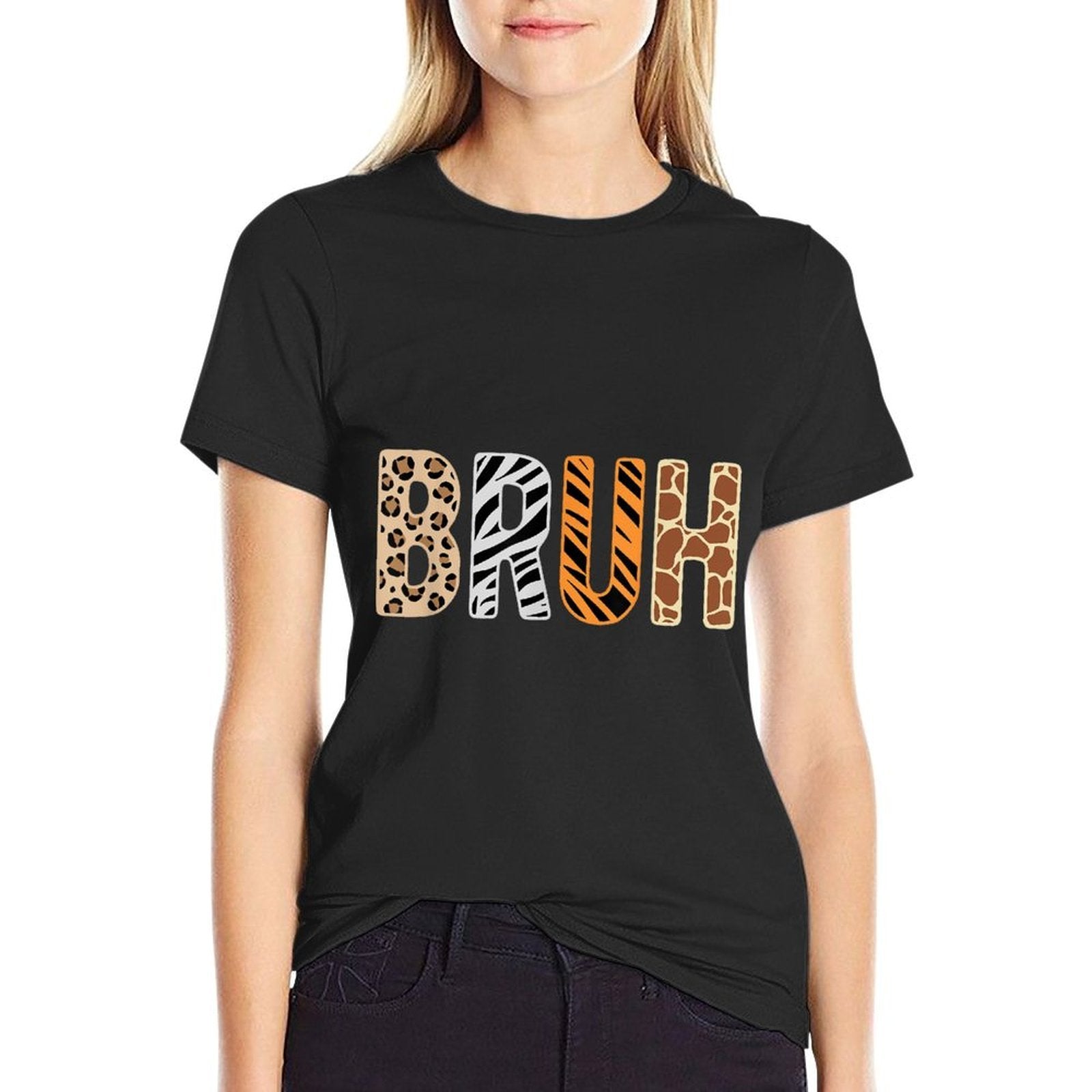 Safari Animals Wildlife Zookeeper Funny Bruh Boysns  Slim-fit Cut T-Shirt