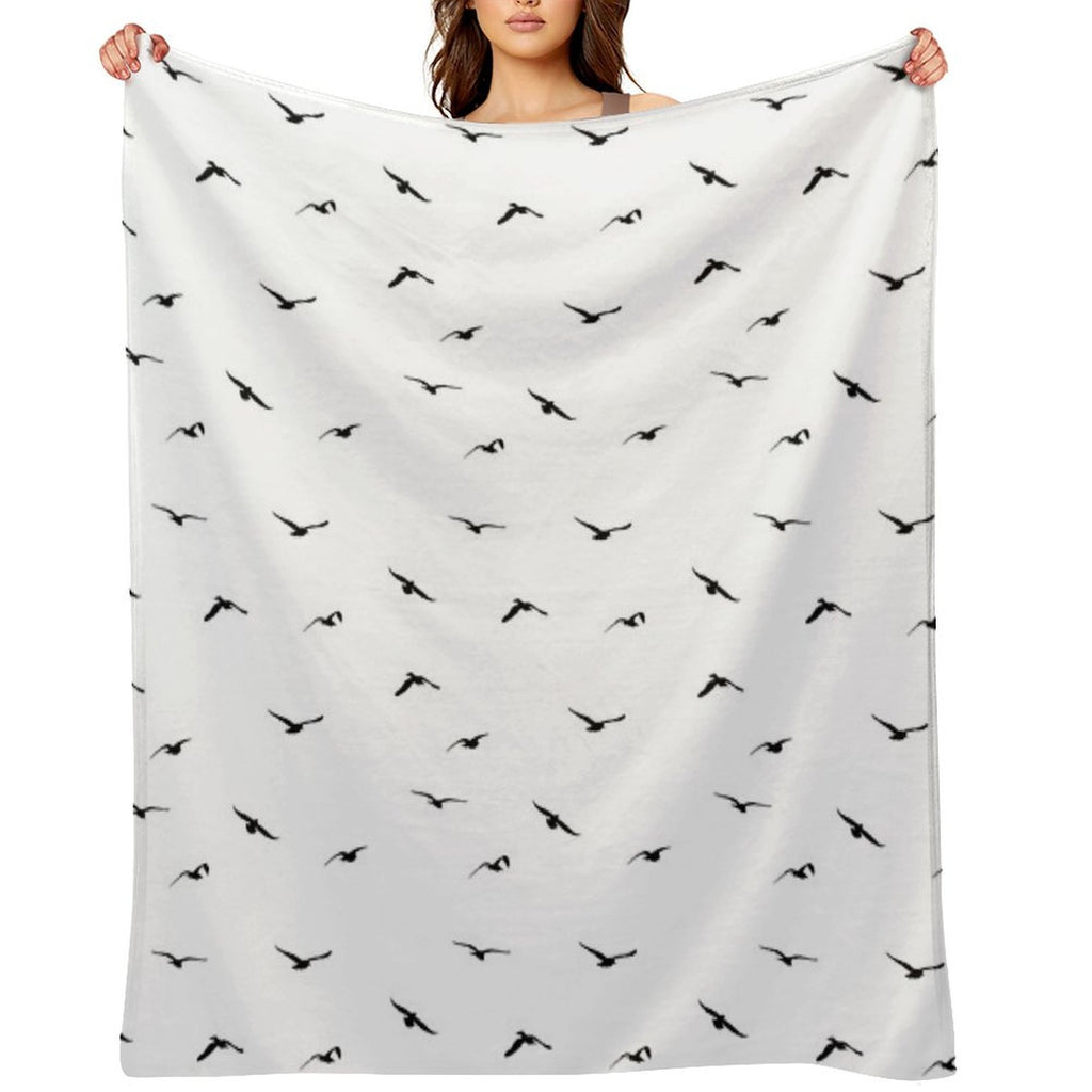 Flying Seagulls, Birds Shrink-resistant Throw Blanket