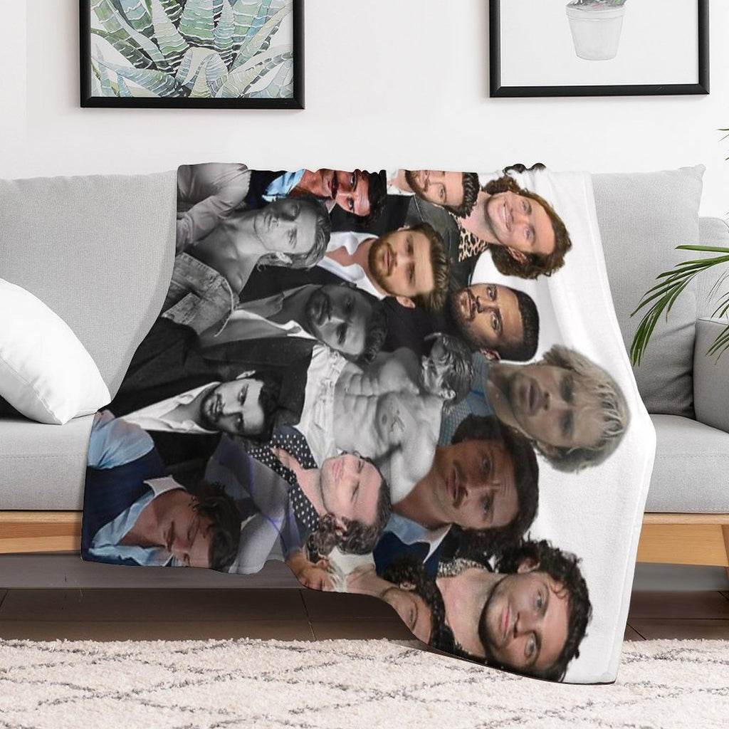 Aaron-taylor Johnson Photo Collage Machine-washable Throw Blanket