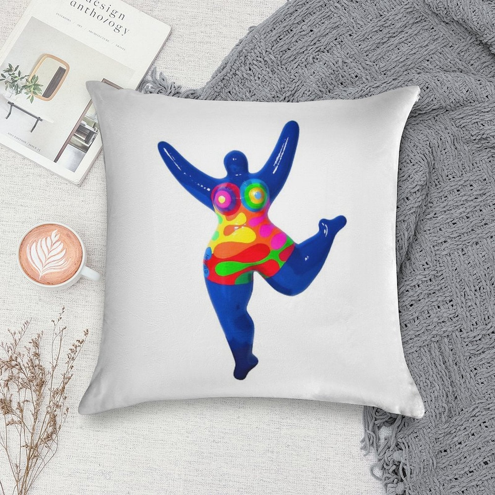 Blue Nana Biriney - Tribute to Niki De Saint Phalle Soft Multiple Sizes Throw Pillow