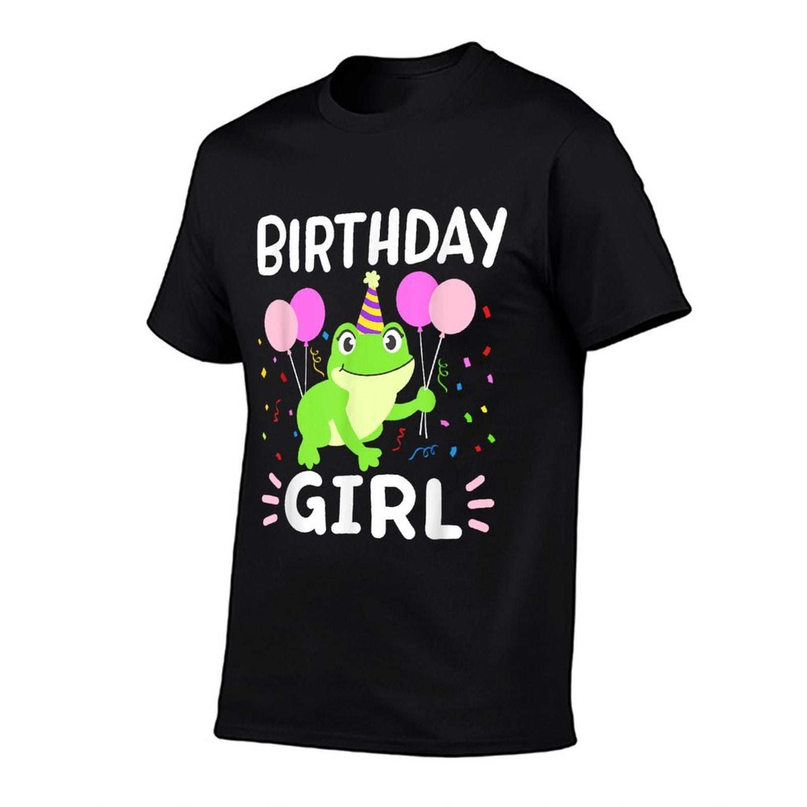 Cute Birthday Girl Frog Aesthetic Women Girls Kids Toddlers  Rolled Sleeves T-Shirt