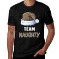 Team Naughty Santa Leopard Hat Pajamas Family Xmas Men Women  Odor-resistant T-Shirt