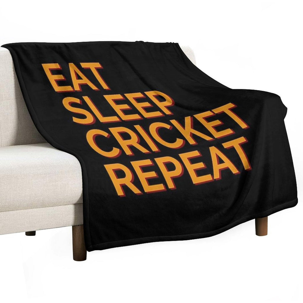 Eat Sleep Cricket Repeat Sports Athlete Cricketer Compact Throw Blanket