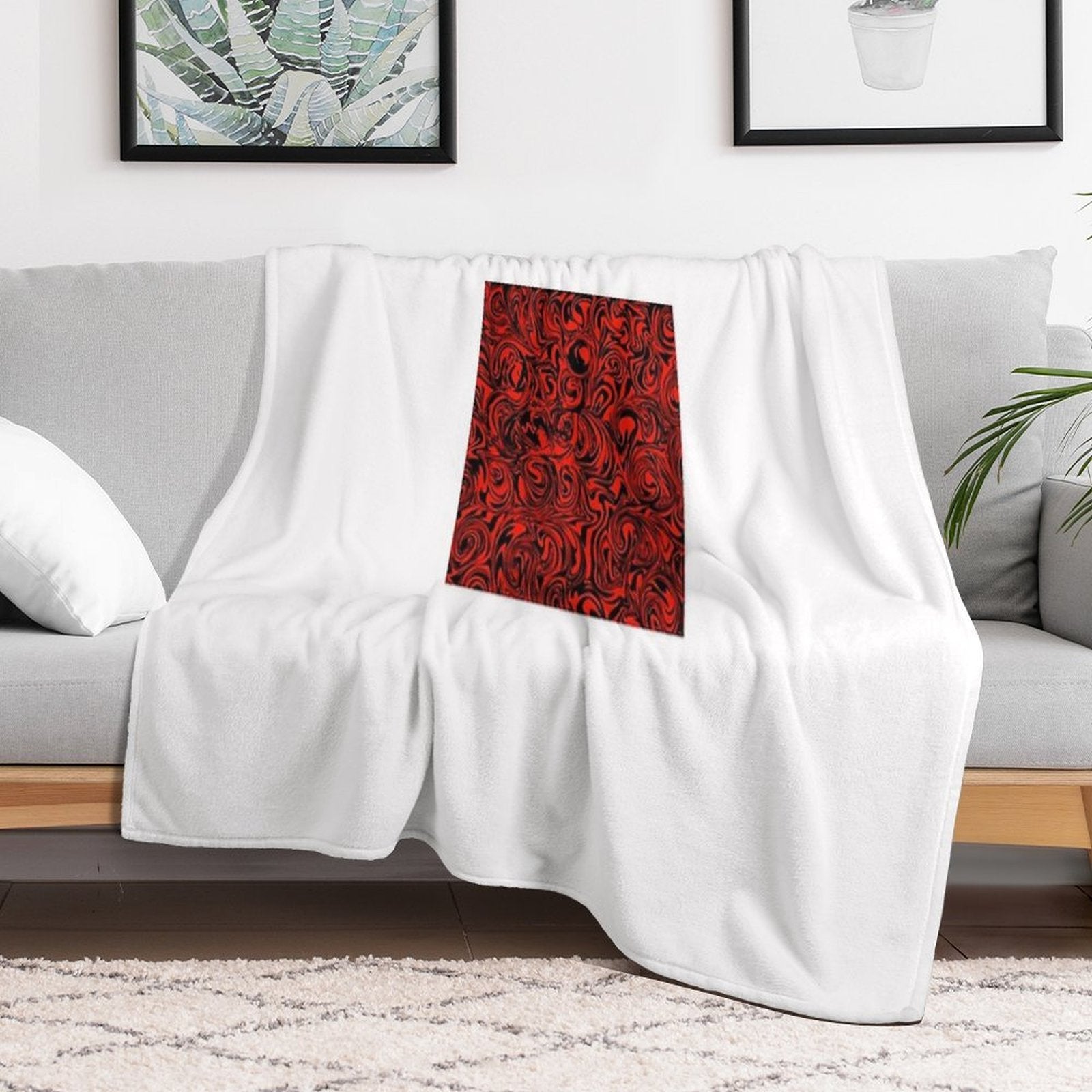 Abstract Pattern Plush Throw Blanket