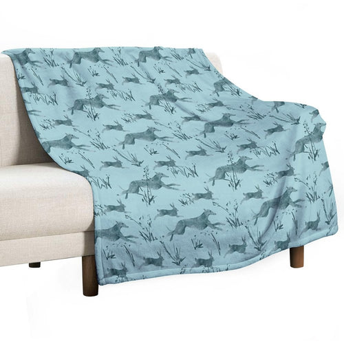 A Galgo And A Hare on Turquise Versatility Throw Blanket