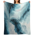 Cloudy Storm - Abstract Alcohol Ink Art Compact Throw Blanket