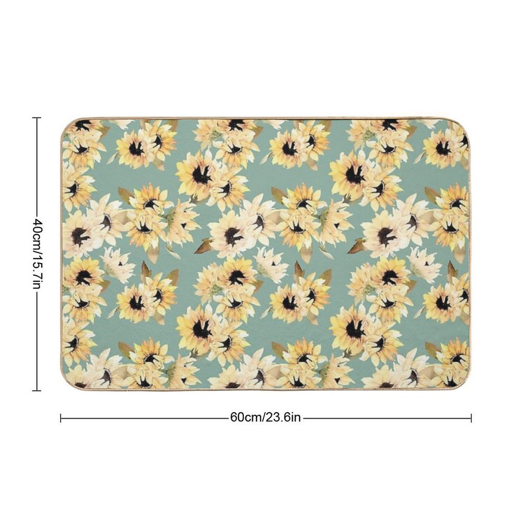 Blossom Sunflowers  Absorbent Bath Mat