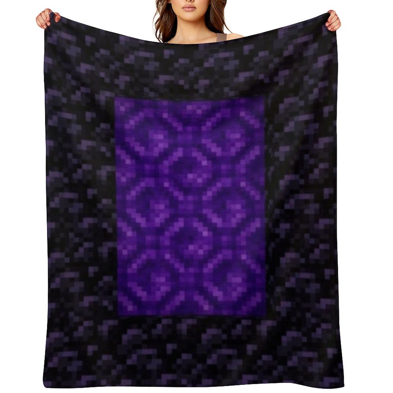 Nether Portal Pixel Blanket Versatility Throw Blanket