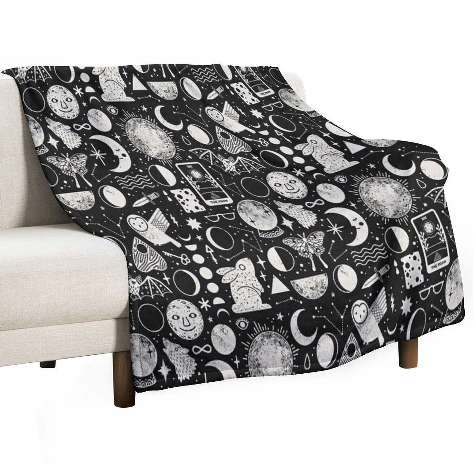 Lunar Pattern Eclipse Sustainable Throw Blanket