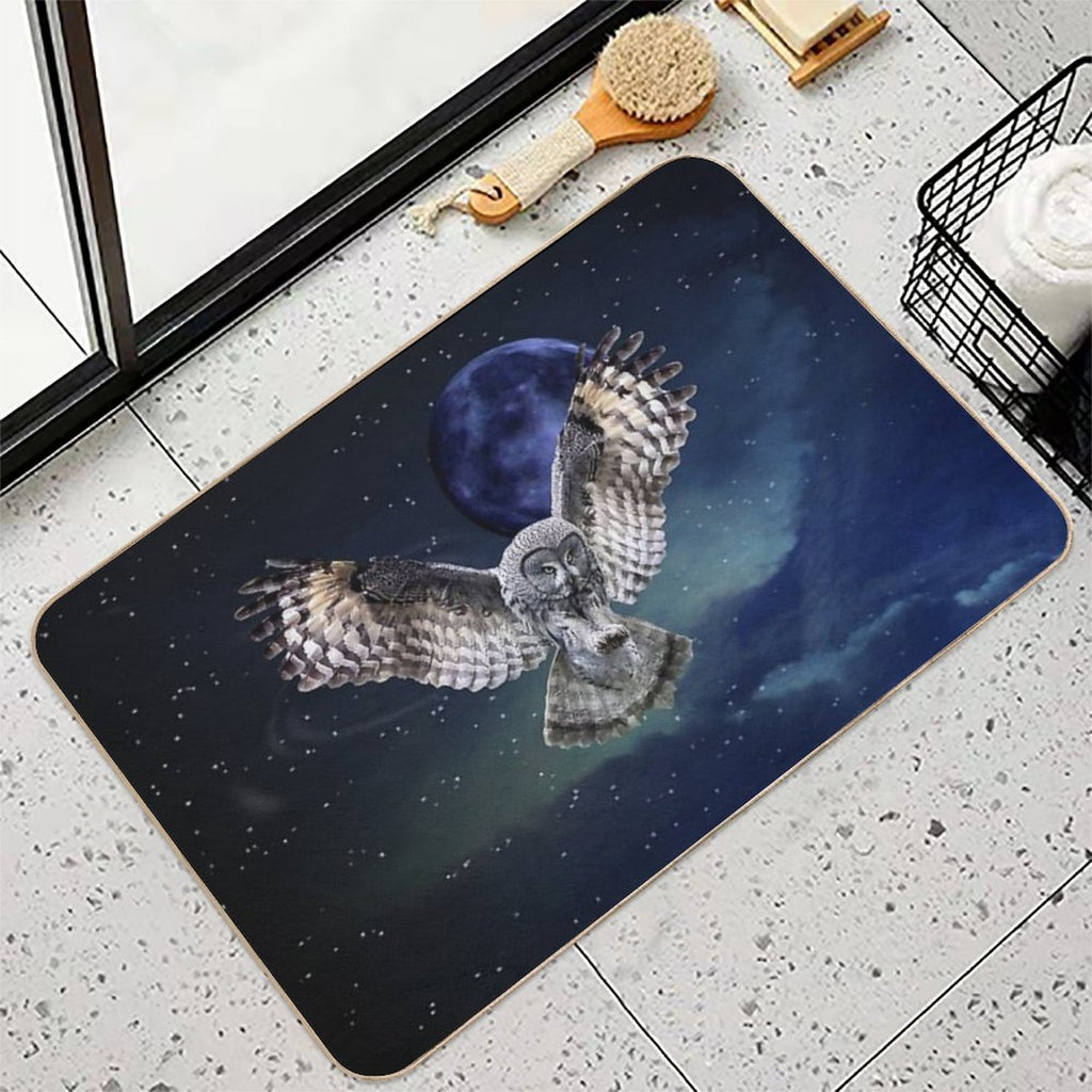 Owl in Flight  Long-Lasting Bath Mat