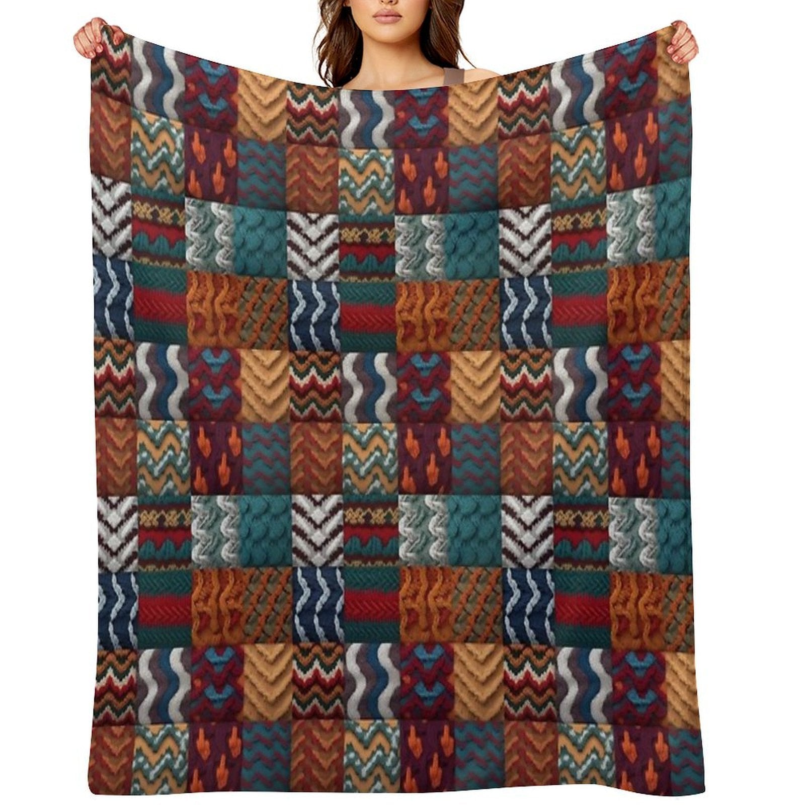 Cosiness Knitted And Crocheted Wrinkle-free Throw Blanket