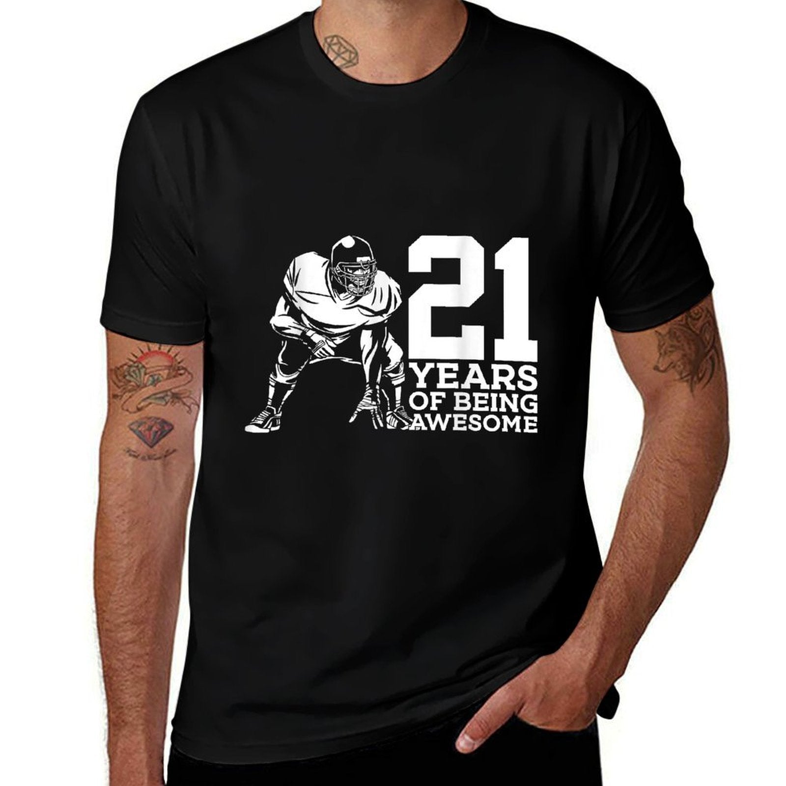 21 YEARS OF BEING AWESOME FOOTBALL 21ST BIRTHDAY  Moisture-wicking T-Shirt