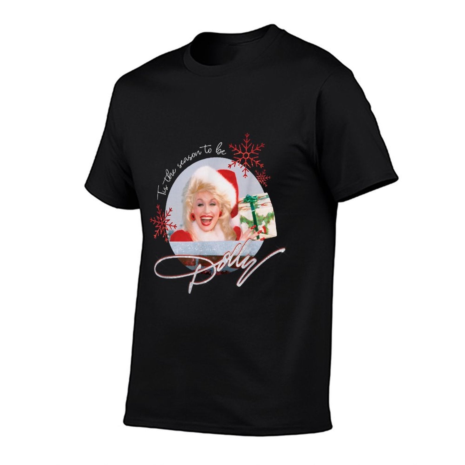 Tis The Season to Be Dolly Vintage  Ribbed Collar T-Shirt