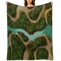 Forest Trails And Stream 002 Battle Map for Table Top RPG Miniatures Gift-ready Throw Blanket