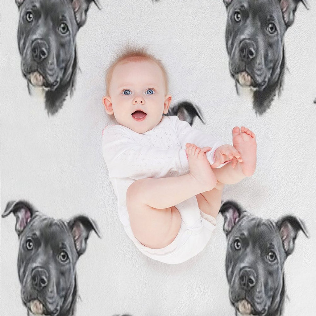 Blue Staffy Quick-dry Throw Blanket