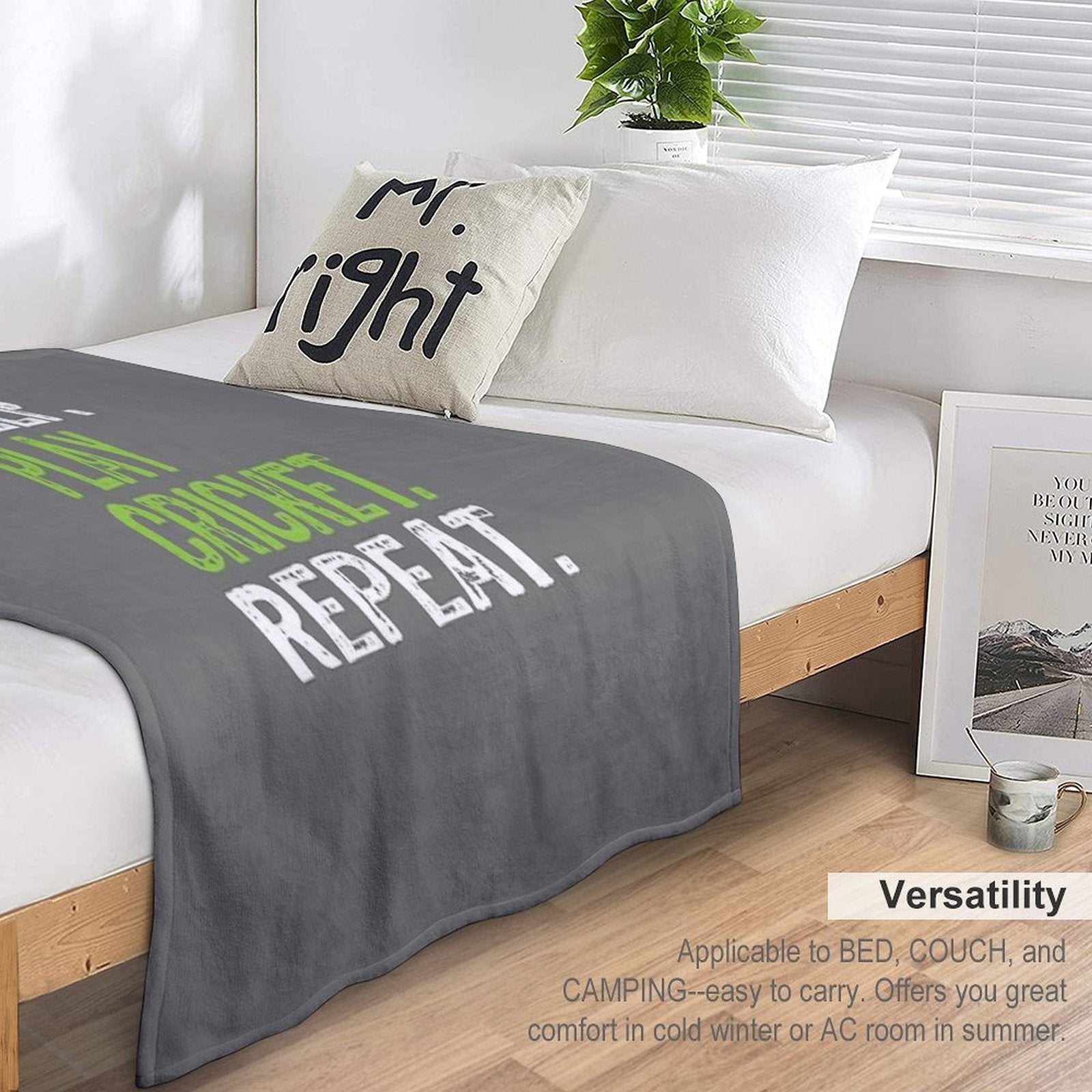Best Eat Sleep Cricket Gift Design Quick-dry Throw Blanket