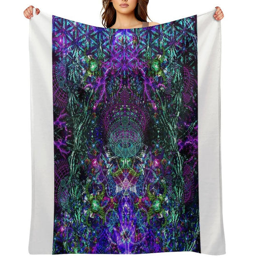Hands To The Cosmos Wrinkle-free Throw Blanket