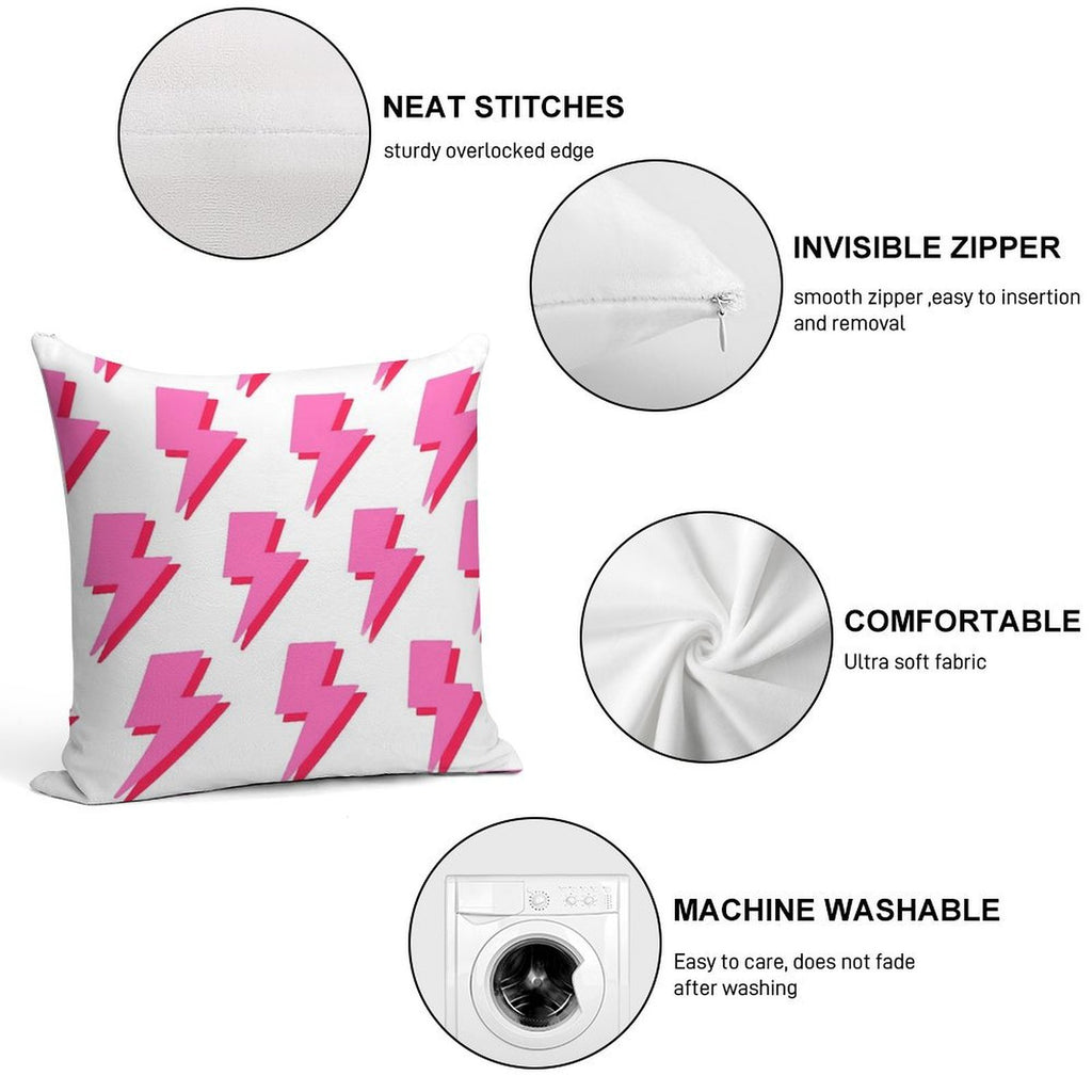 Preppy Lightning Bolts Soft Ultra-Soft Texture Throw Pillow