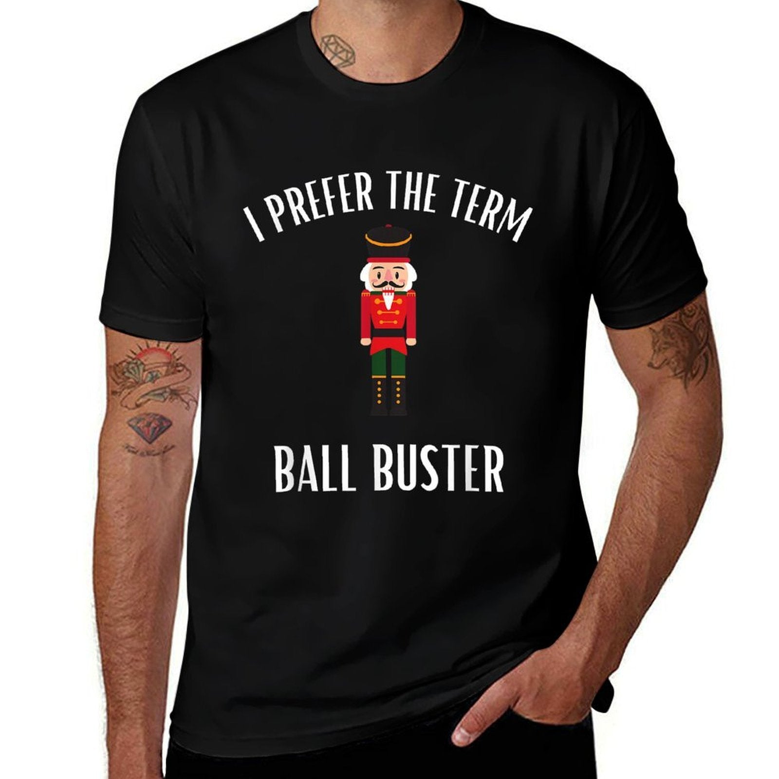 Funny Christmas Nutcracker- Ball Buster Funny Mens Christmas  Soft T-Shirt