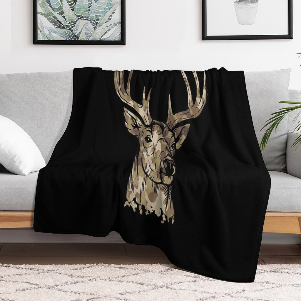 Deer Gear for Hunters - Camo Whitetail Buck Product Gift-ready Throw Blanket