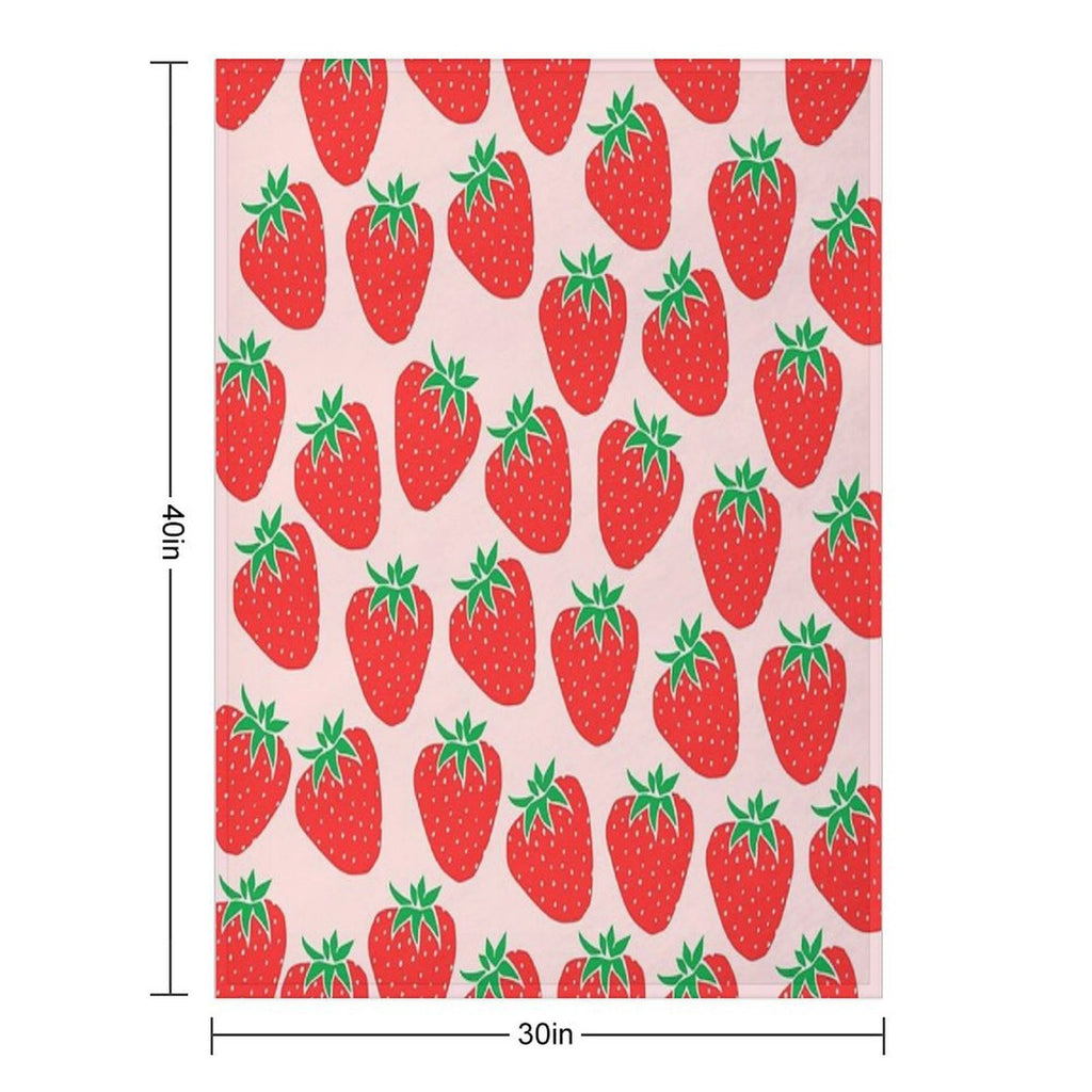 Cute Strawberry Easy Care Throw Blanket