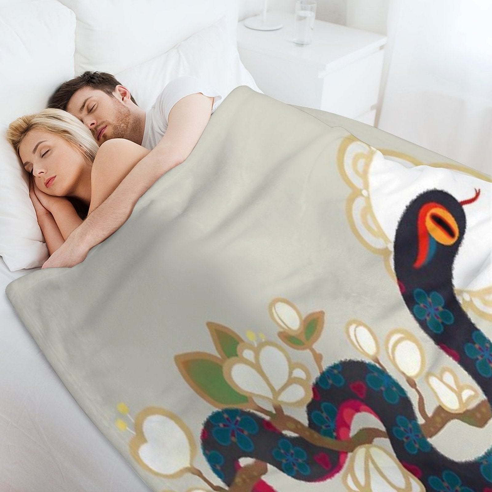 Snake And Flowers 2 Comfort Throw Blanket