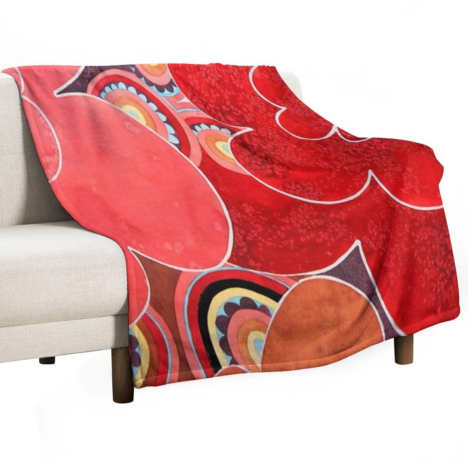 Abstract Flowers Sustainable Throw Blanket