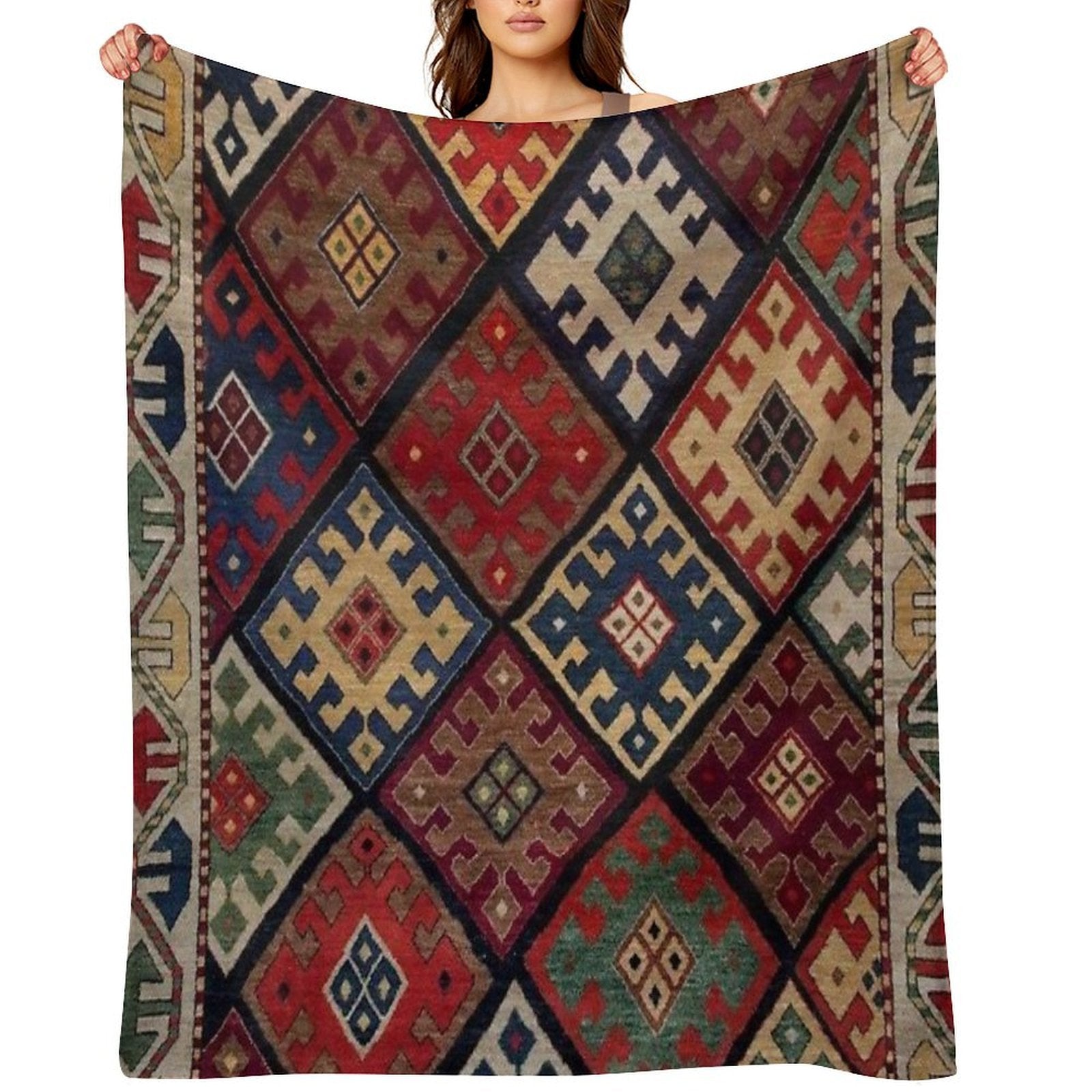 Ethnic Oriental Pattern Multi-functional Throw Blanket
