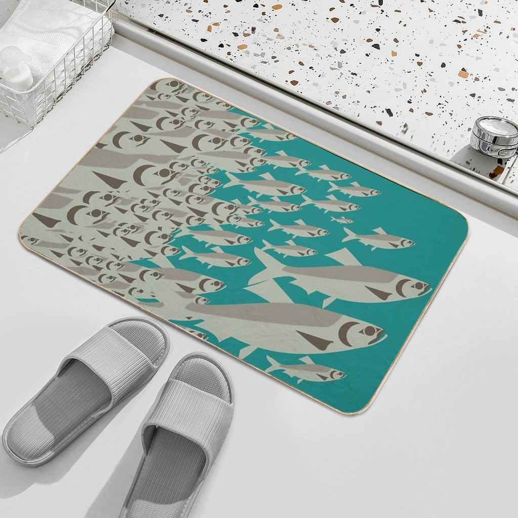 Coast Salish Herring  Easy To Clean Bath Mat