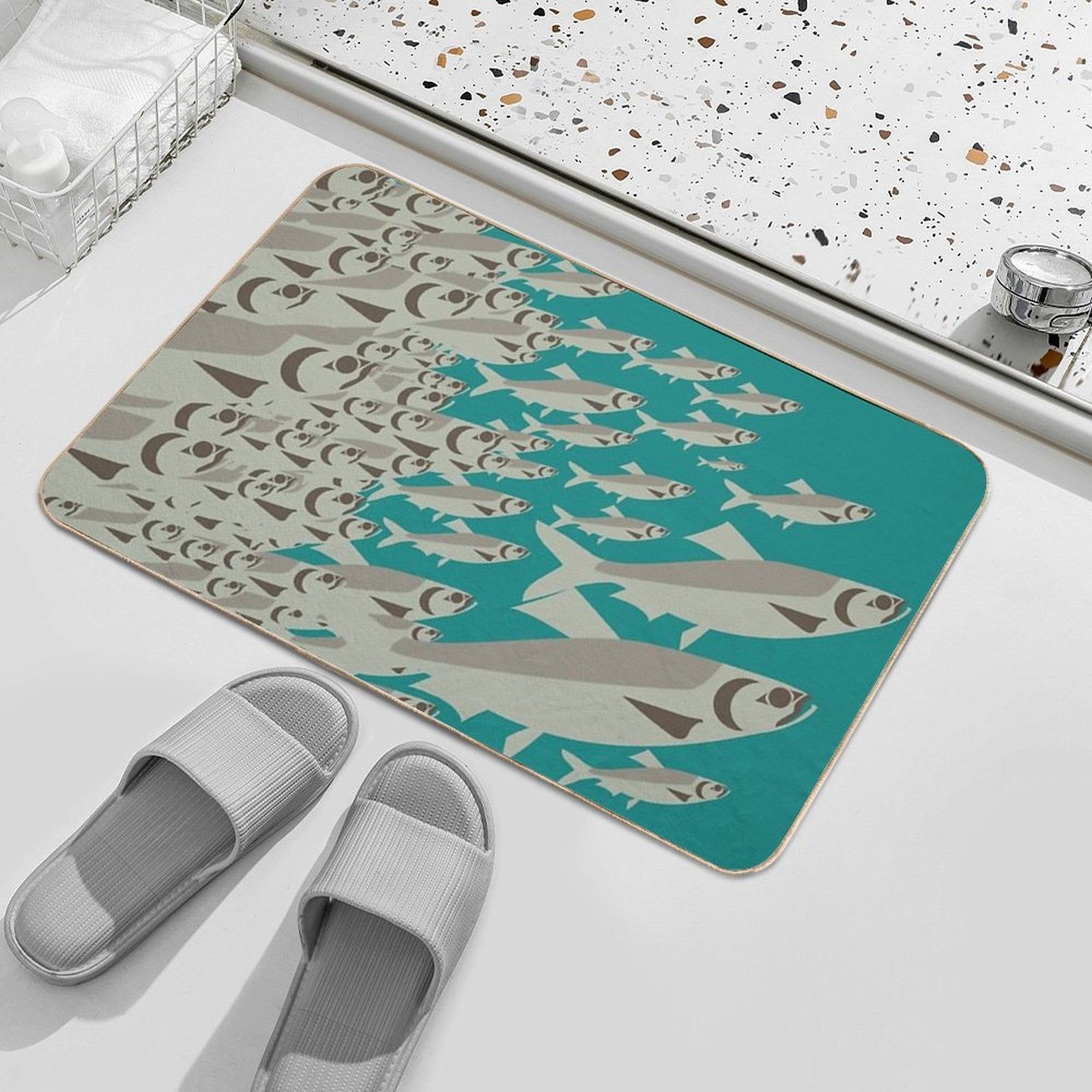 Coast Salish Herring  Easy To Clean Bath Mat